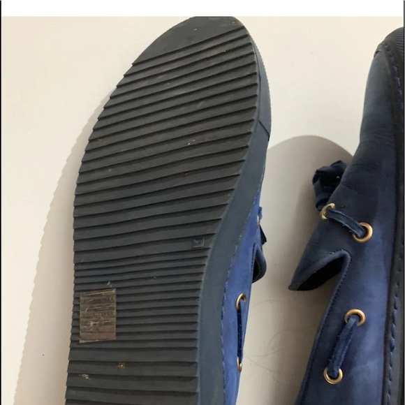 Fabrice Tardieu slip on moccasin shoes Italy 36 Blue Leather Handcrafted Woman - Picture 3 of 8